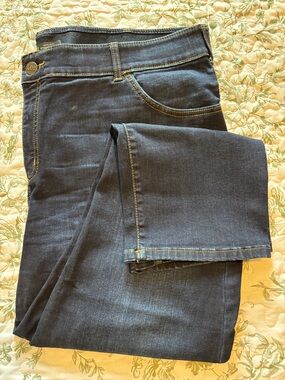 Lee Dark Blue Straight Leg Jeans with Contrast Stitching
